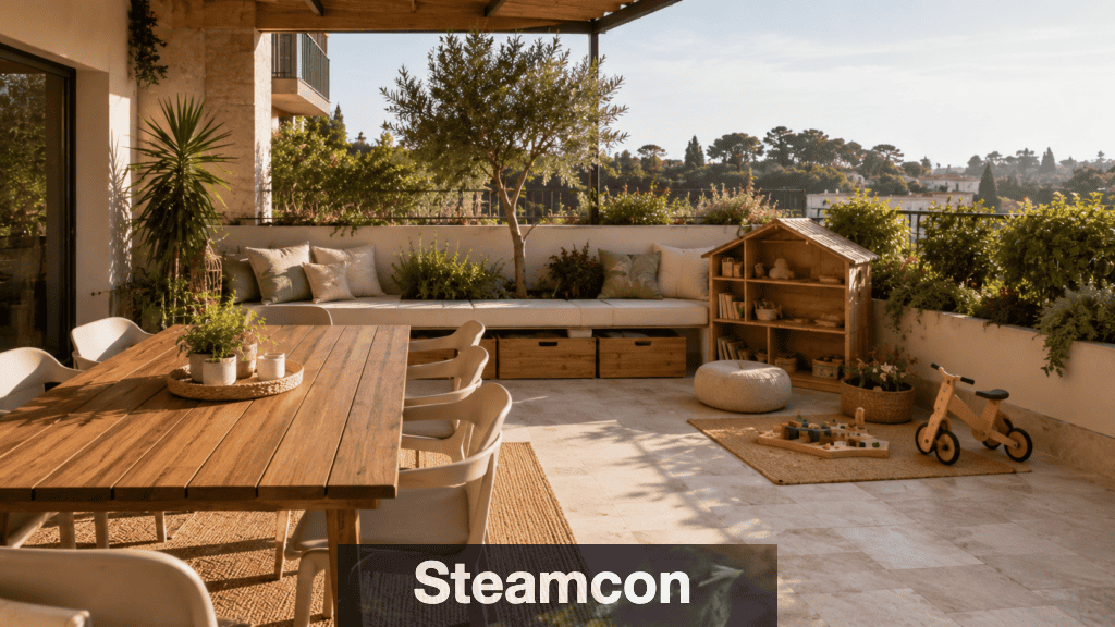 Cómo preparar una terraza familiar segura y cómoda para niños